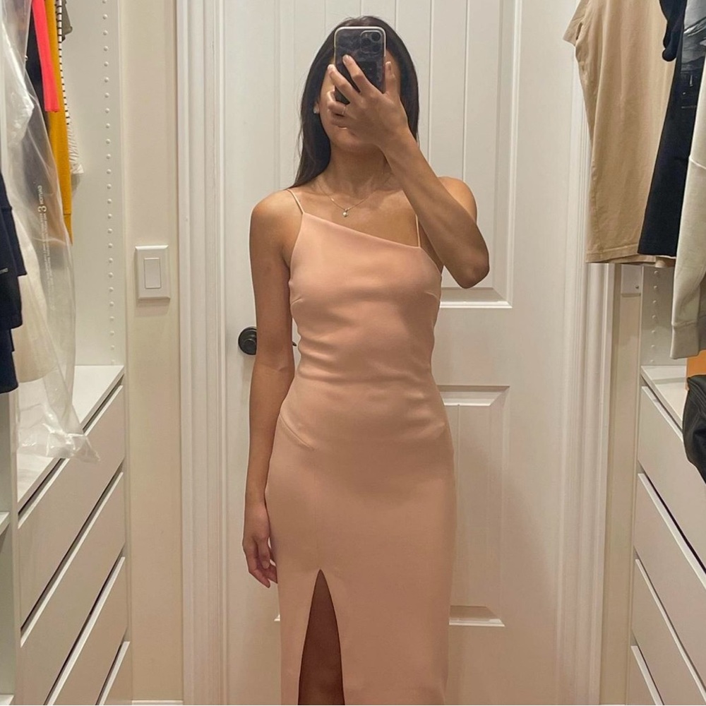 Bec & Brudge Elegant Peach Asymmetrical Dress